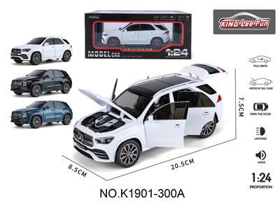 新品 1比24奔驰GLE声光六开门回力合金车 支架盒 - OBL10357024