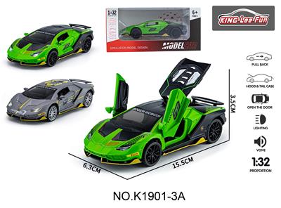 1：32兰博基尼770拉花版开窗盒合金声光回力3开门 - OBL10357033