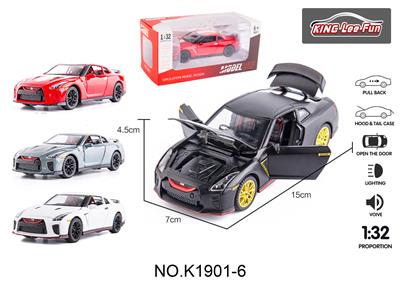 1:32GTR带灯光音乐六开门回力合金车 - OBL10357038