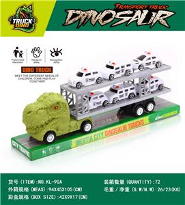 双层惯性恐龙拖头车六辆警车 - OBL10357070