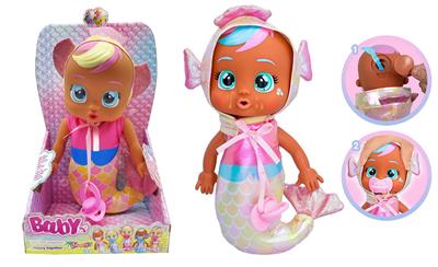 高档1比1 12寸搪胶头搪胶手棉绒身体带真实流眼泪。金属睡衣美人鱼哭泣娃娃带四声音乐cry Babies-Tutti Fritti带流眼泪功能，带奶嘴 - OBL10357770