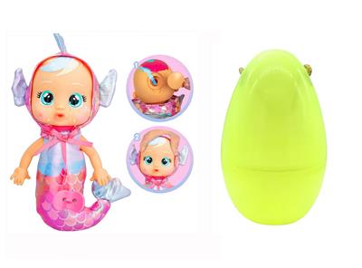 高档1比1 12寸搪胶头搪胶手棉绒身体带真实流眼泪。金属睡衣美人鱼哭泣娃娃带流眼泪功能，带奶嘴 - OBL10357788