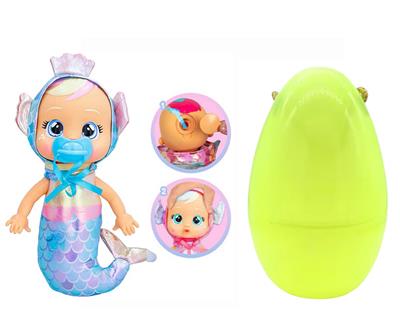 高档1比1 12寸搪胶头搪胶手棉绒身体带真实流眼泪。金属睡衣美人鱼哭泣娃娃带流眼泪功能，带奶嘴 - OBL10357789