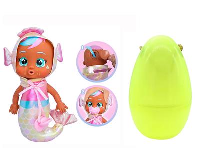 高档1比1 12寸搪胶头搪胶手棉绒身体带真实流眼泪。金属睡衣美人鱼哭泣娃娃带流眼泪功能，带奶嘴 - OBL10357790