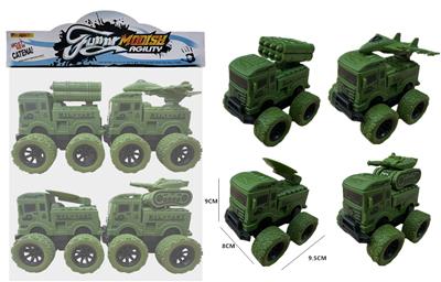 惯性大轮军事车4只装 - OBL10357978