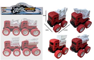 惯性大轮军事车4只装 - OBL10357981