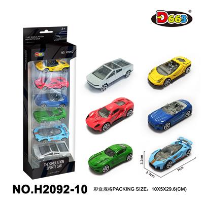 合金车1:64滑行仿真车（6只装） - OBL10358135