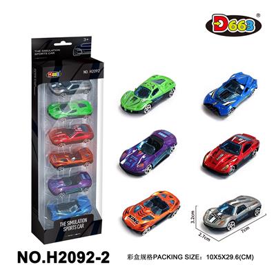 合金车1:64滑行仿真车（6只装） - OBL10358139