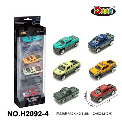 合金车1:64滑行仿真车（6只装） - OBL10358141
