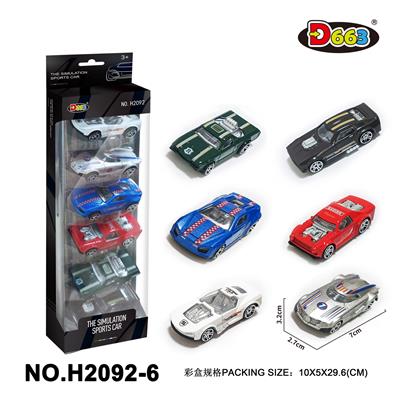 合金车1:64滑行仿真车（6只装） - OBL10358143
