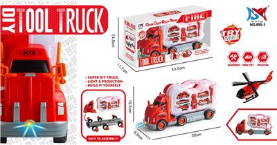 DIY滑行消防车车带灯光音乐投影（包3粒AG13） - OBL10358587