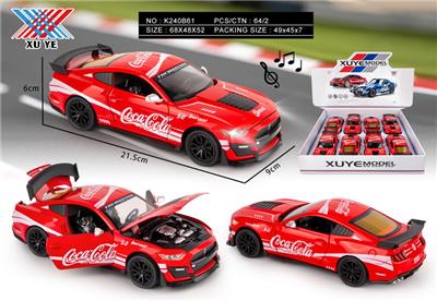1：24 合金车 野马可口可乐 四开门 回力灯光音乐（8只装） - OBL10359802