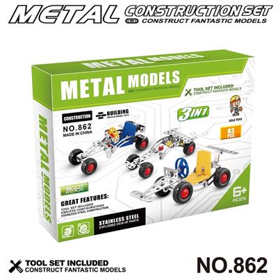 跨境DIY益智科教金属积木拼装-3合1赛车 83PCS - OBL10360773