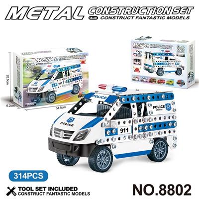 跨境DIY益智科教金属积木拼装-警车314PCS - OBL10360806