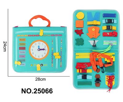 蒙氏儿童早教益智单页蓝绿时间手提 - OBL10361491