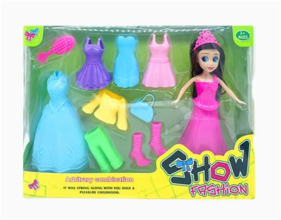 彩盒单只7寸苏菲亚公主配多款塑胶衣服，迷你袋，梳子,皇冠 - OBL10364023