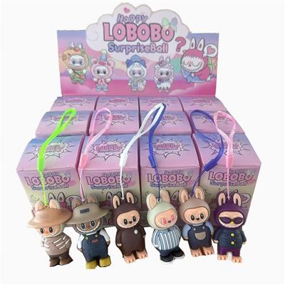 展示盒12只庄软胶手机绳挂件   大号帅气拉布布
混色混款 - OBL10364503