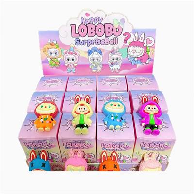 展示盒12只庄软胶手机绳挂件   大号雨衣拉布布
混色混款 - OBL10364505