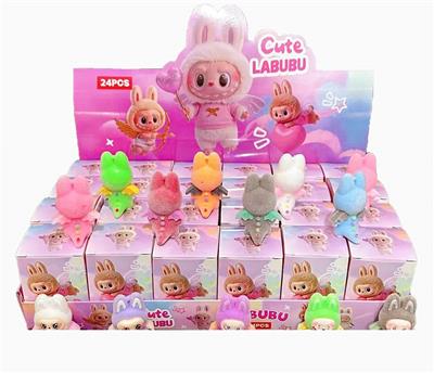 展示盒24只庄软胶植绒手机绳挂件        天使拉布布
混色混款 - OBL10364514