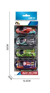 回力条形开窗盒11.2合金赛车4只（6色随机不重复） - OBL10364961