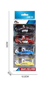 回力条形开窗盒11.2合金警车4只（6色随机不重复） - OBL10364962
