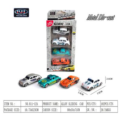 1:64 滑行 合金老爷车赛车4只 - OBL10365432