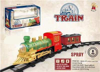 电动轨道火车 有喷雾
(古典火车头+1节客厢）
 有灯光，有声音，不包电
用4粒5号电池 - OBL10365939