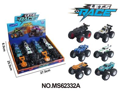 1:64合金车 越野大轮车惯性6款12只装 - OBL10366648