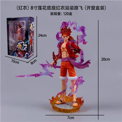 （红衣）8寸莲花底座红衣站姿路飞（开窗盒装） - OBL10367175