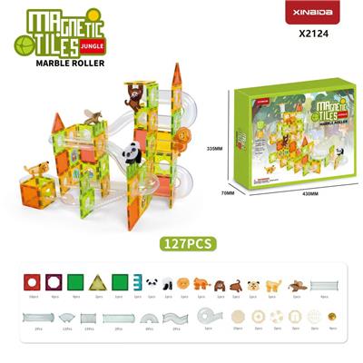 动物主题磁力滑道系列
（7.5CM）
Magnetic Tiles
Marble Roller-Jungle - OBL10367467