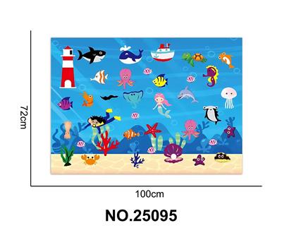 蒙氏儿童早教益智学习绒布墙挂--海洋 - OBL10367614