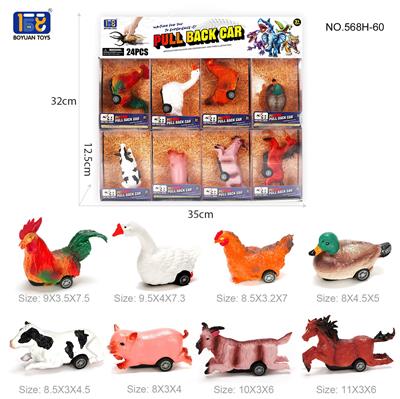 PVC回力牧场车4款混装（24PCS） - OBL10368553
