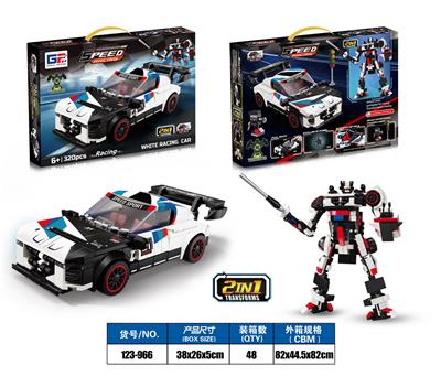 益智城市积木变形跑车回力宝马M4 GT4（320PCS） - OBL10372862