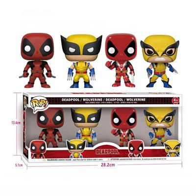 死侍、狼人公仔4只盒装（搪胶头，PVC身体） - OBL10373725