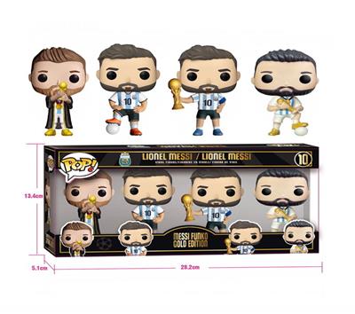 黑金版大力神杯梅西4只盒装（搪胶头，PVC身体） - OBL10373726