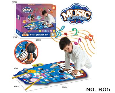 儿童脑力开发益智玩具太空音乐毯电子琴用3粒5号电池不包 - OBL10374517