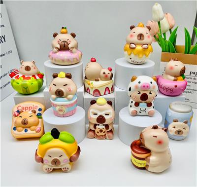 多款网袋混装米色吃货卡皮巴拉慢回弹 - OBL10378462