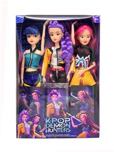 K-POP 猎魔女团真人版11.5寸12关节实身Rumi鲁米打歌芭比3人混装，金貂卡片一张 - OBL10379313