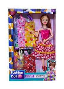 11.5寸实心芭比娃娃活动关节(大脚）+（项链+鞋子+6件衣服）套装 - OBL10379342