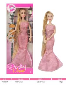 11寸实身十一关节七彩闪银头发芭比娃娃 - OBL10379860