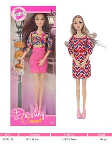 11寸实身十一关节七彩闪银头发芭比娃娃 - OBL10379866