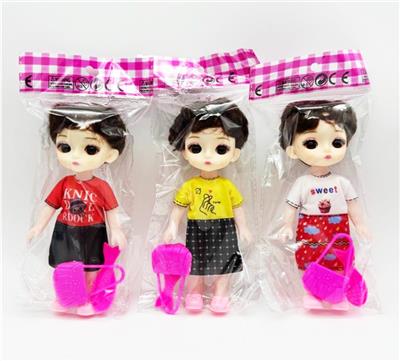 6寸包菜头芭比娃娃女孩娃娃短发女童公仔空心娃娃 - OBL10380165