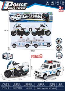 白色惯性车警车摩托混装4只装 - OBL10380299