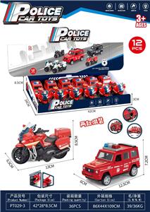 红色惯性警车摩托车12只装 - OBL10380303