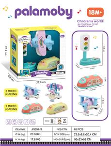 城市信号灯带灯光音乐+惯性变形飞机+惯性卡通动车 - OBL10380411