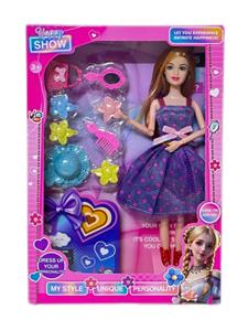 11.5寸实心芭比娃娃活动关节(大脚）+（花帽包包吸塑）套装 - OBL10380960