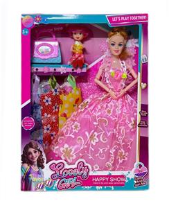 11.5寸实心芭比娃娃活动关节(3.5寸小凯丽+精致女孩包包+3件衣服）套装 - OBL10380962