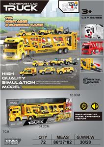 高品质仿真模型双层工程运输卡车
（带声光音乐包电AG13 3粒）
随机配3只车 - OBL10381006