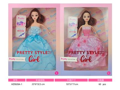11寸实身活动手3D眼芭比娃娃 - OBL10381045