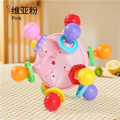 婴儿牙胶玩具手抓球/粉色 - OBL10381349